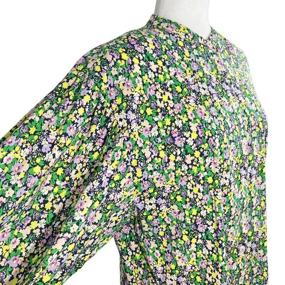 Anthropologie Maeve Multi-Color Floral Print Long-Sleeve Blouse Size Small Cotto - Picture 6 of 13